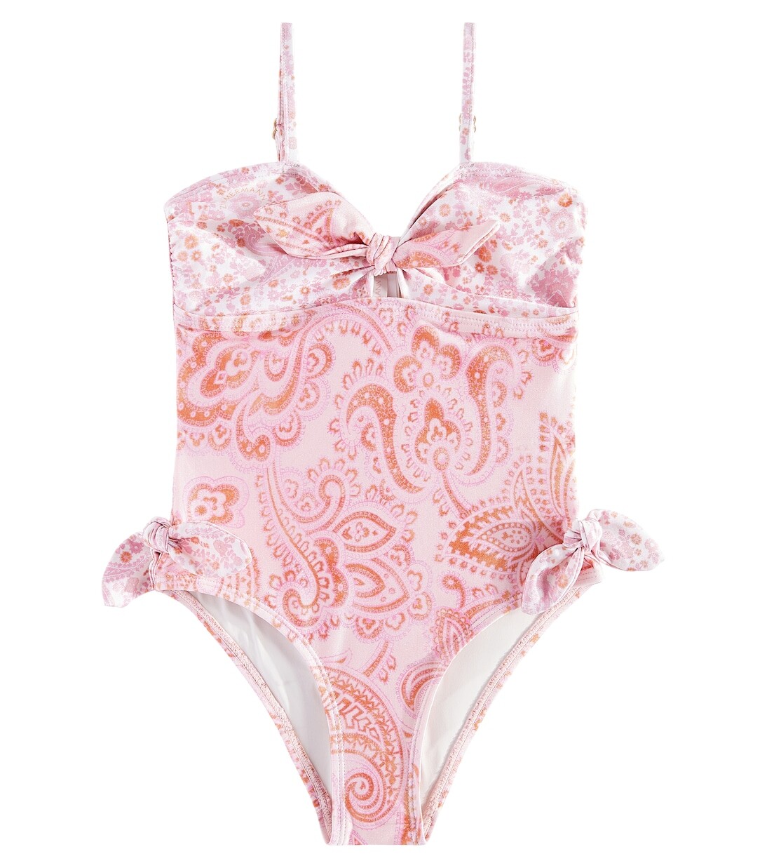 

Купальник Ottie с бантом и узором пейсли Zimmermann, розовый