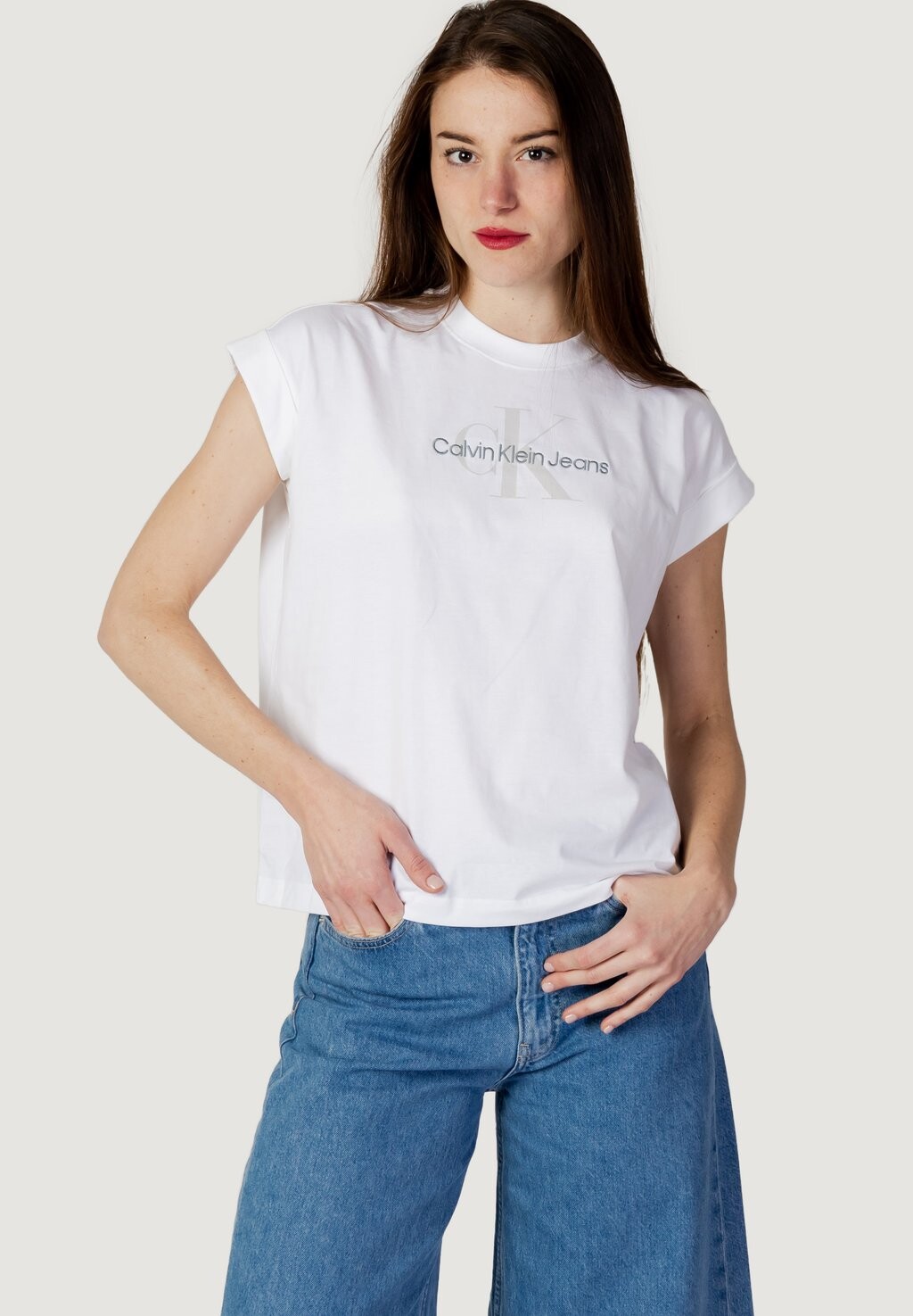 

Футболка с принтом Calvin Klein Jeans, белый
