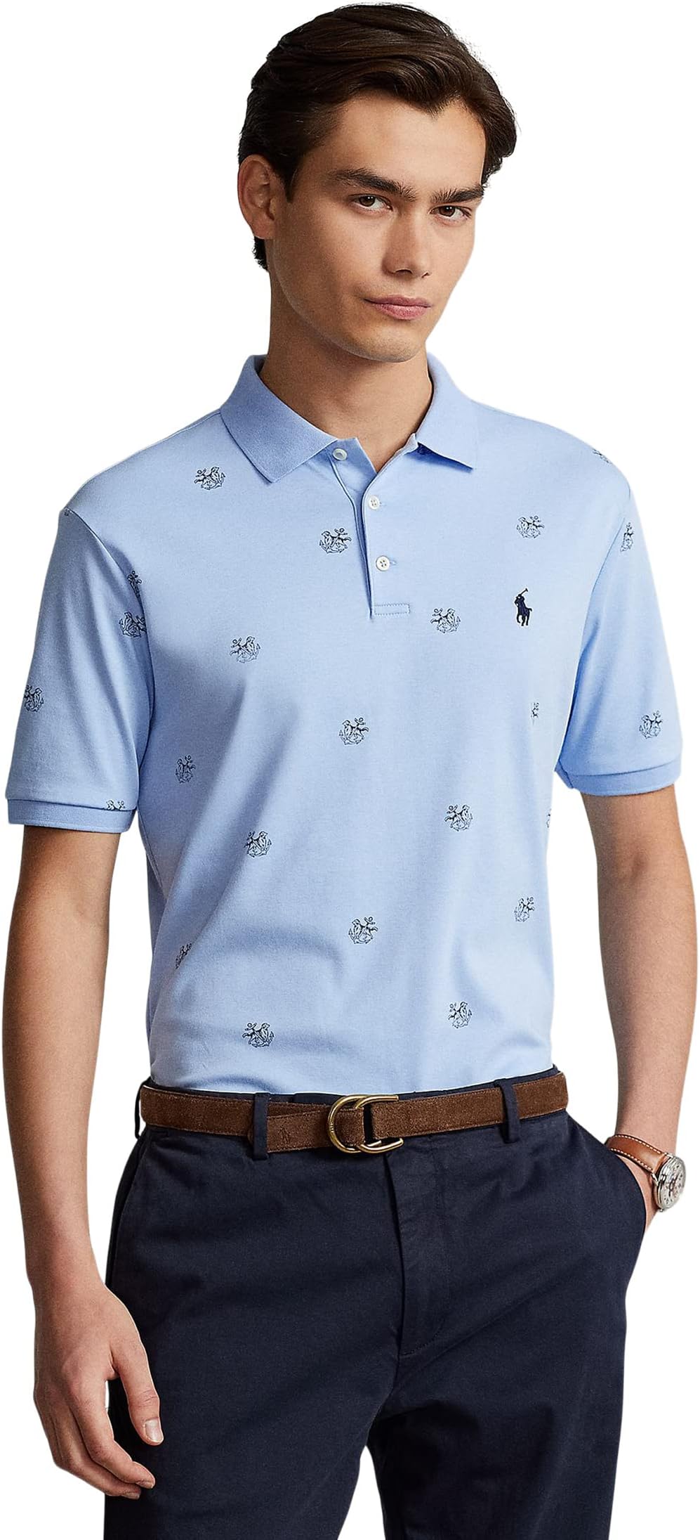 Рубашка-поло Classic Fit Soft Cotton Polo Shirt Polo Ralph Lauren, цвет Anchor Dog Austin Blue