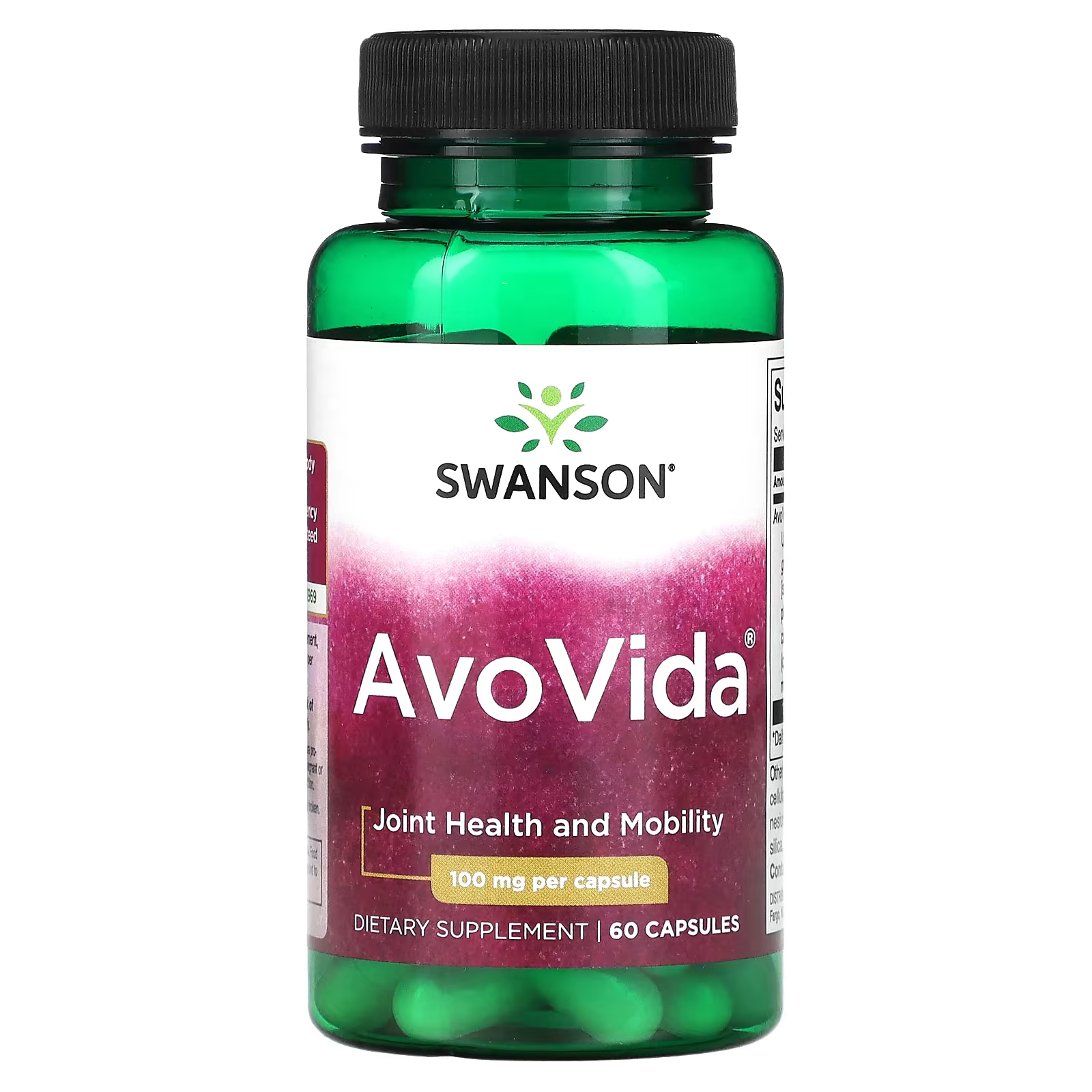 Пищевая добавка Swanson AvoVida с авакадо, 60 капсул пищевая добавка swanson здоровье и подвижность суставов 30 капсул