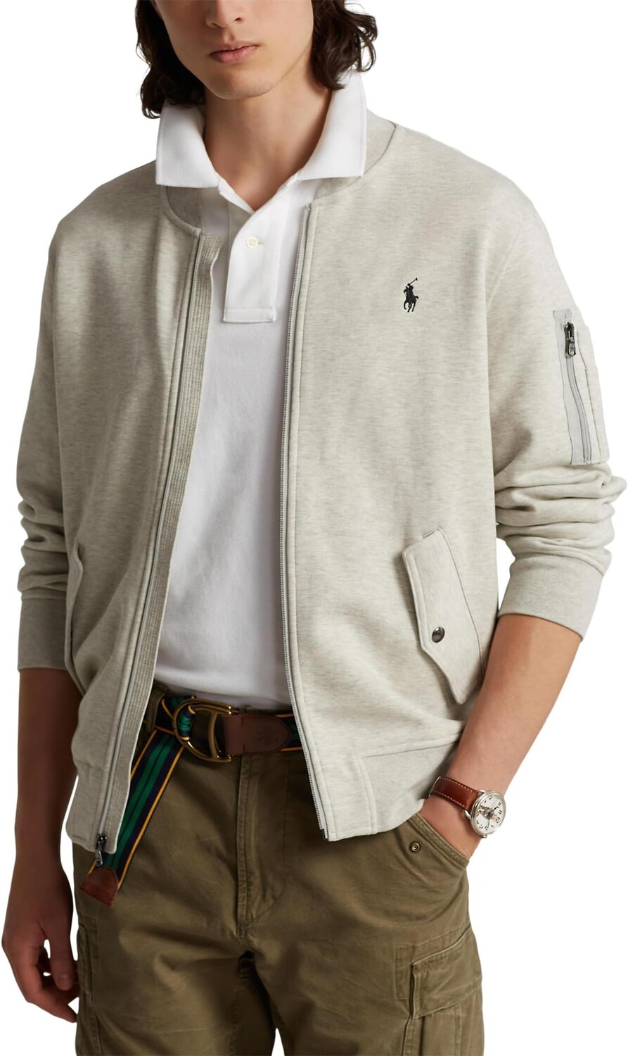 

Куртка Double Knit Bomber Jacket Polo Ralph Lauren, цвет Light Sport Heather