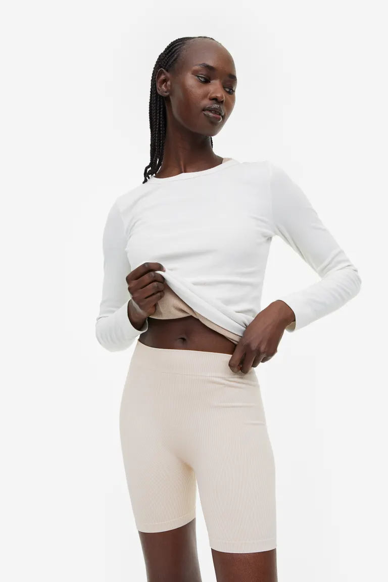 

Бесшовные леггинсы H&M, бежевый