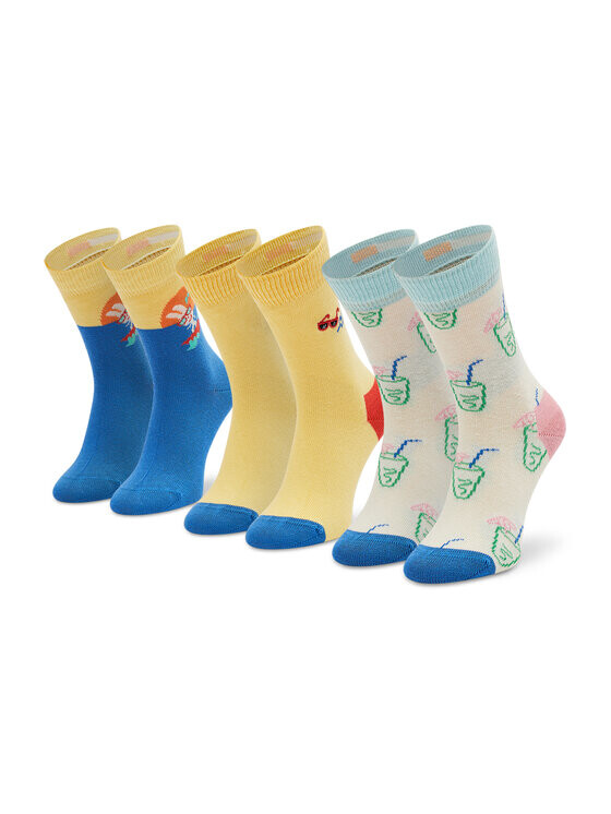 

Комплект из 3-х высоких детских носков Happy Socks, синий