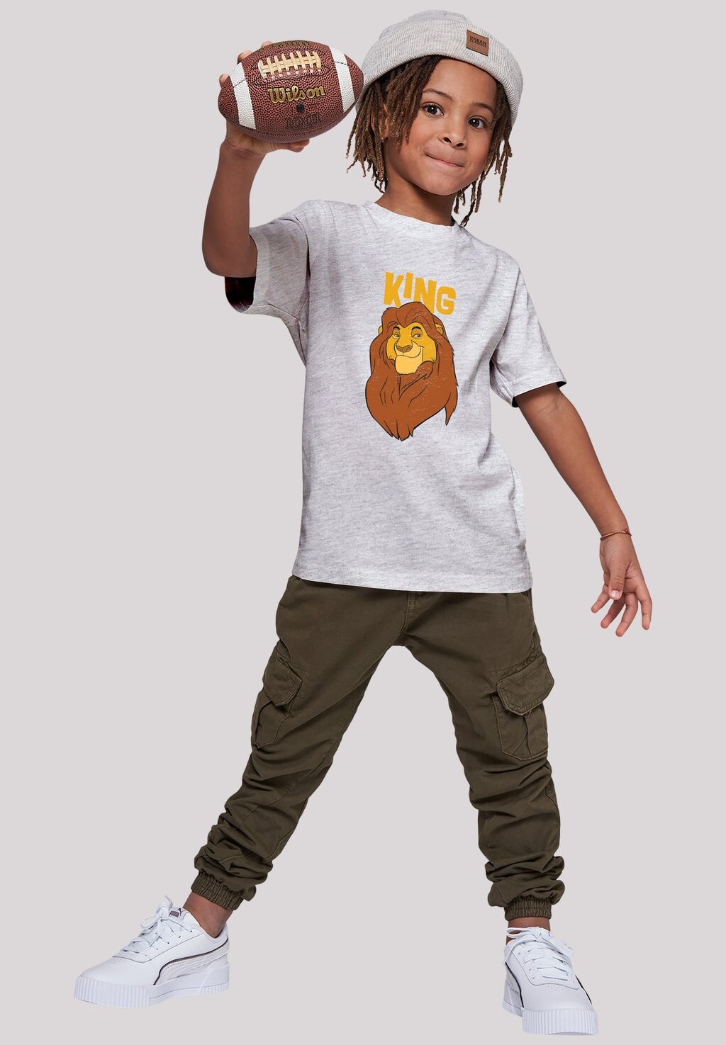 

Футболка с принтом DISNEY THE KÖNIG DER LÖWEN MUFASA KING F4NT4STIC, цвет heather grey