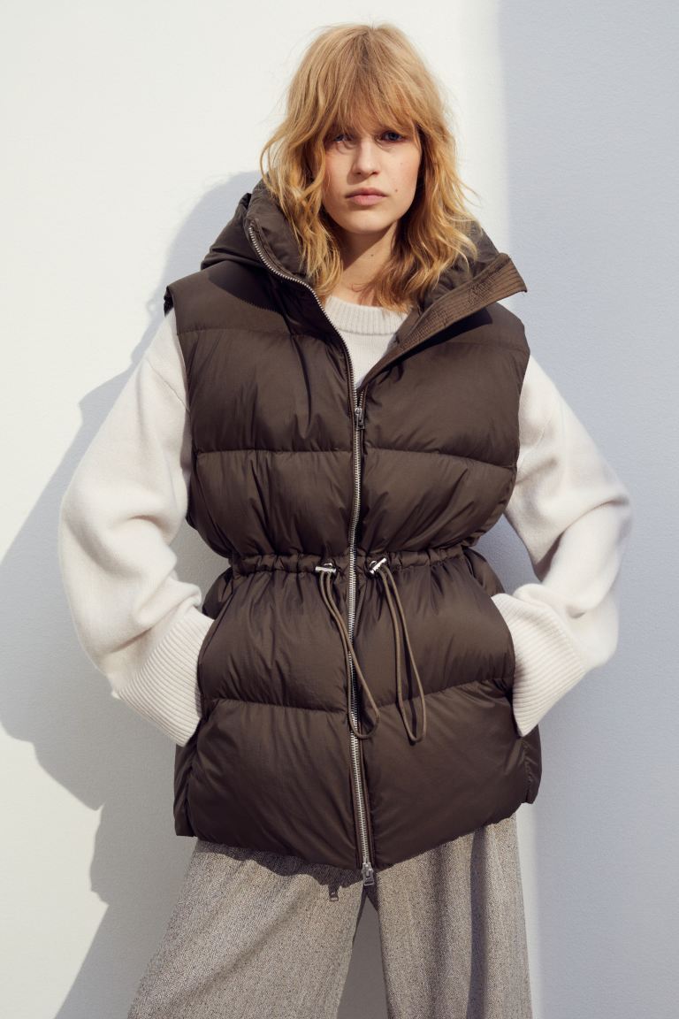 Пуховой жилет H&M новинка зима 2022 женская длинная куртка в корейском стиле с хлопковой подкладкой свободная и толстая стеганая куртка выше колена