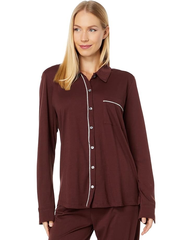 

Пижамный комплект Skin Cecilia PJ Set in Organic Cotton, цвет Port