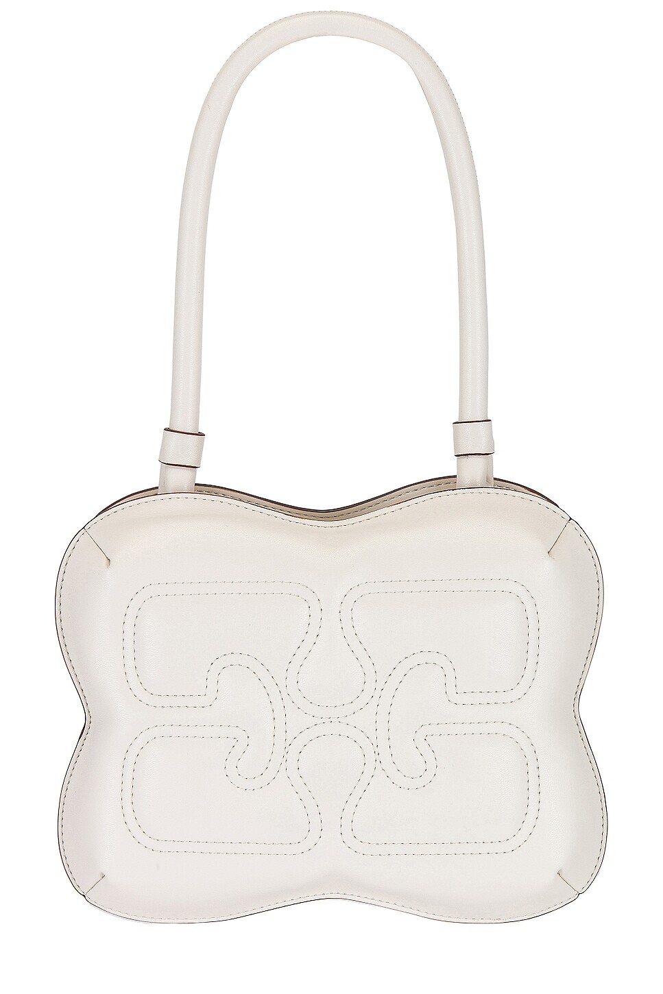 

Сумка Ganni Butterfly Top Handle, цвет Egret