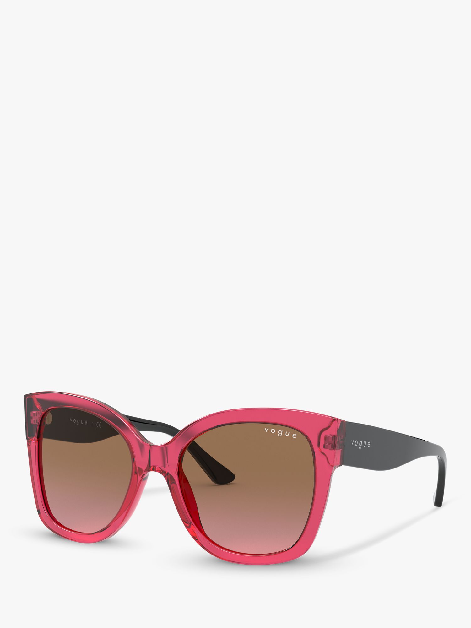 Женские квадратные солнцезащитные очки Vogue VO5338S, прозрачные вишневые/мультиградиентные