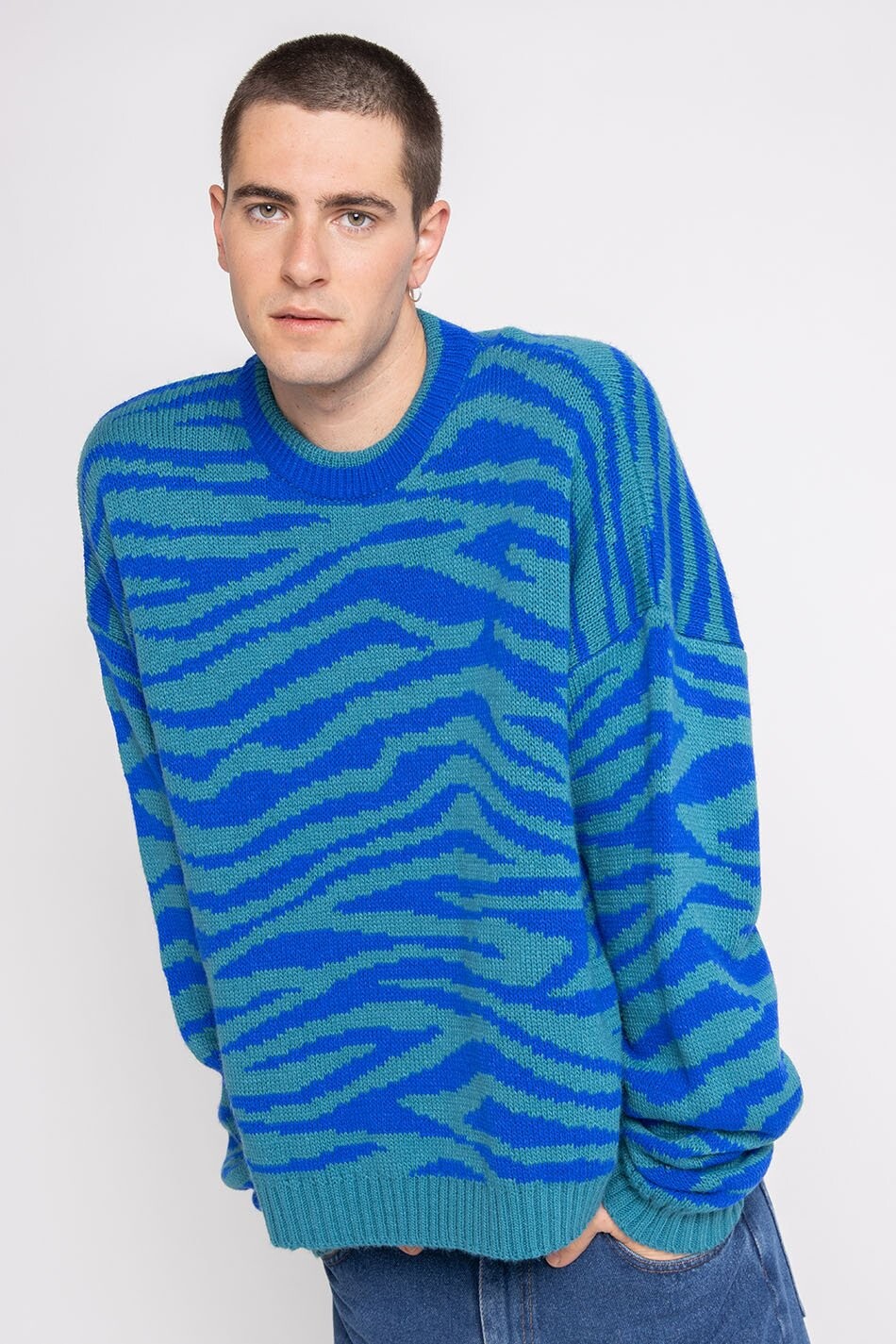 

Свитшот Kaotiko UNISEX ZEBRA, цвет blue/green