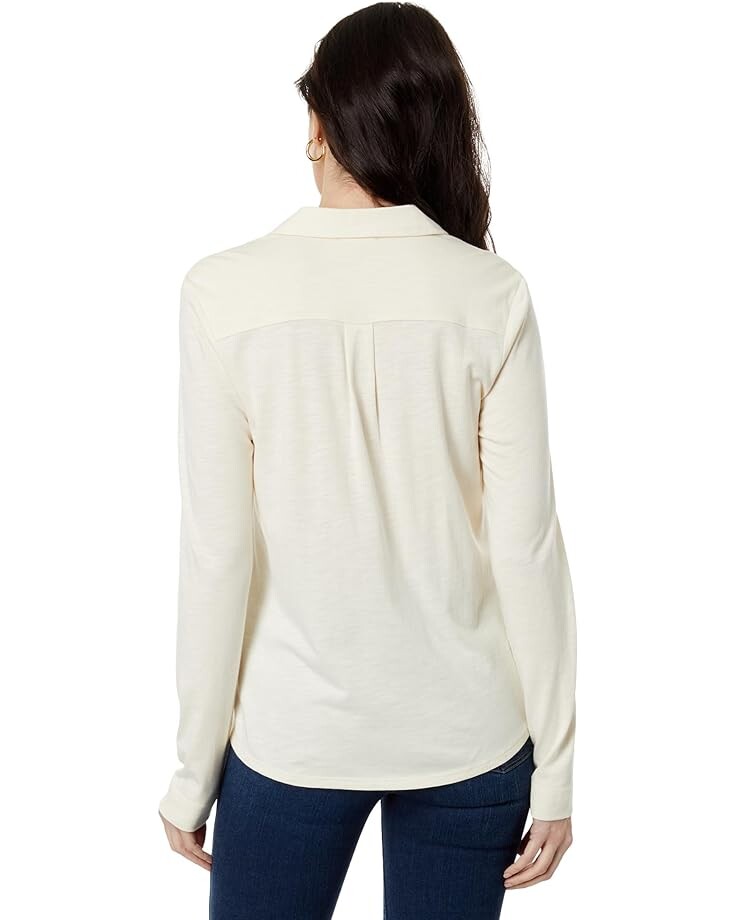 

Футболка Lilla P Long Sleeve Button-Down Tee, цвет Talc