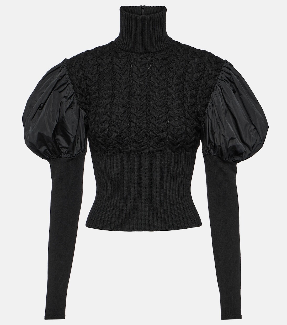 

Шерстяной свитер aster со вставками из тафты Max Mara, черный