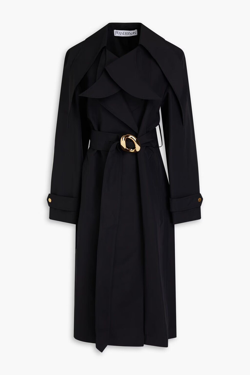 

Тренч из хлопкового фая с поясом Jw Anderson, черный