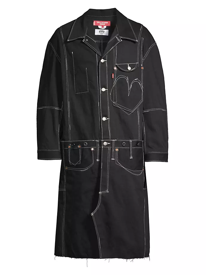 

Джинсовое пальто с графическим рисунком Junya Watanabe, черный