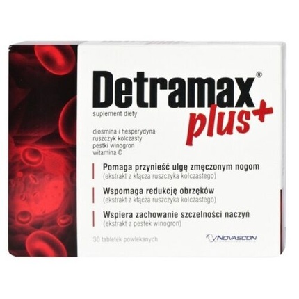 

Detramax Plus 30 таблеток помогает снять усталость ног с витамином С, Novascon