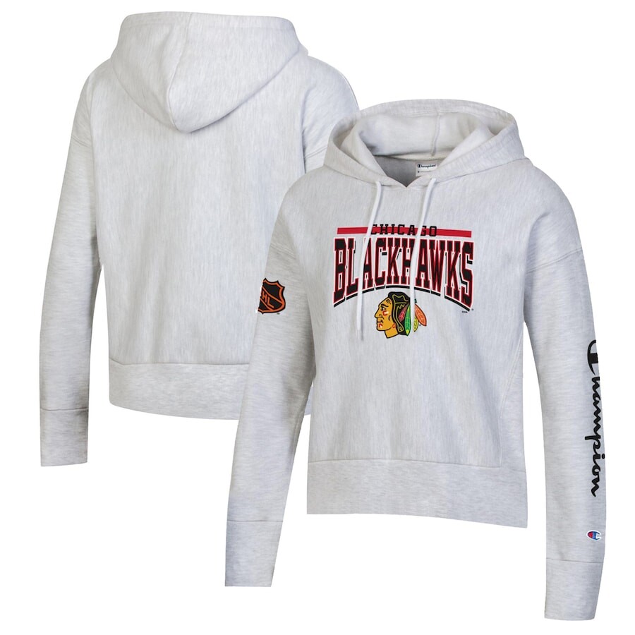 

Пуловер с капюшоном Champion Chicago Blackhawks, серый