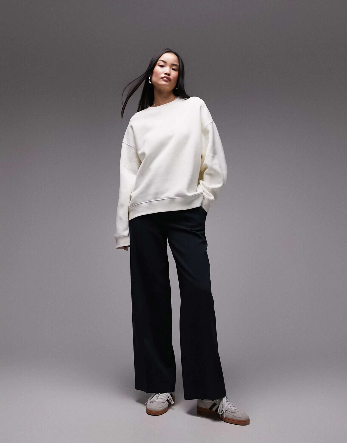 

Скроенные брюки Topshop Coord с завышенной талией и широкими штанинами цвета бензина