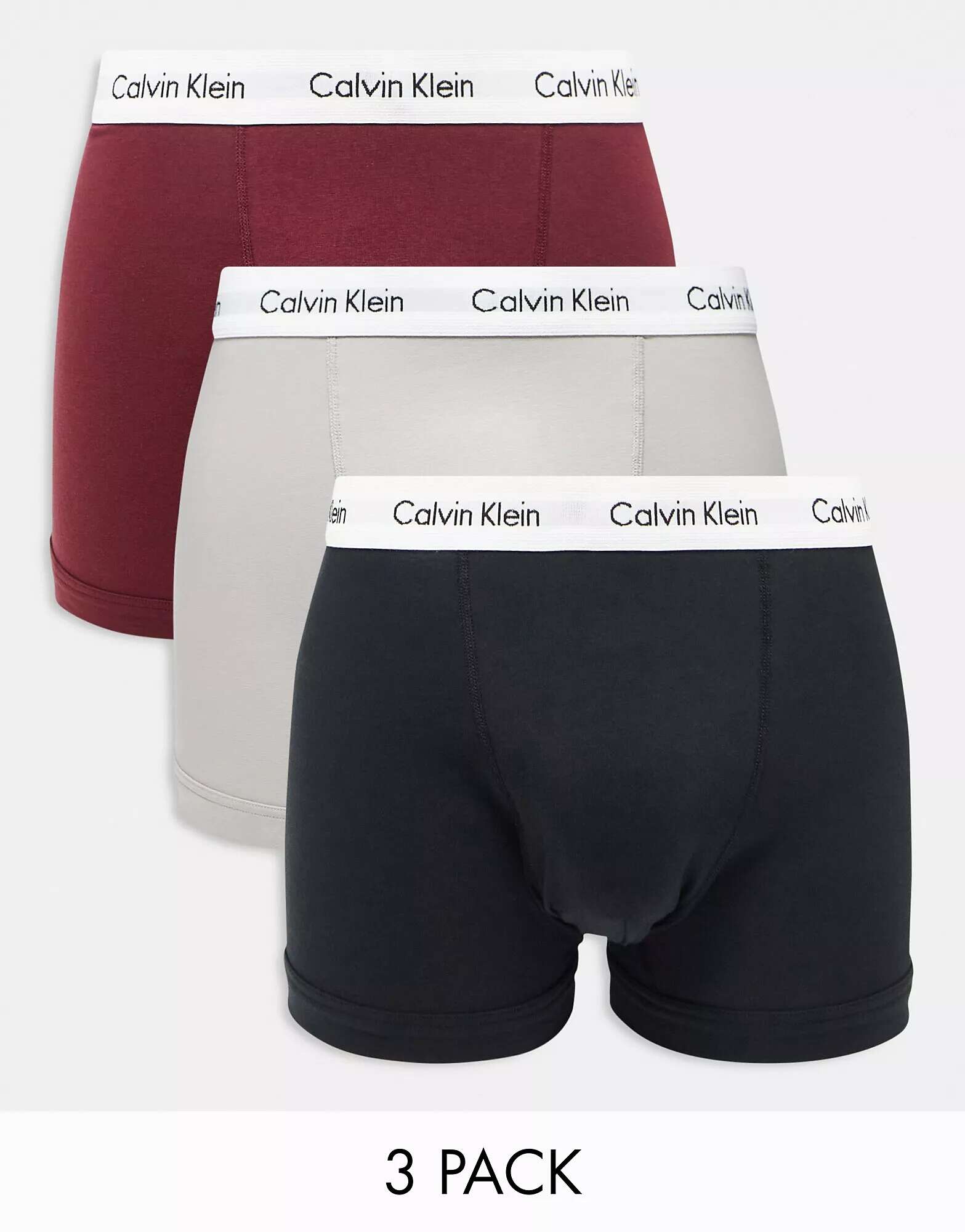 цена Три пары плавок Calvin Klein черного, серого и бордового цвета