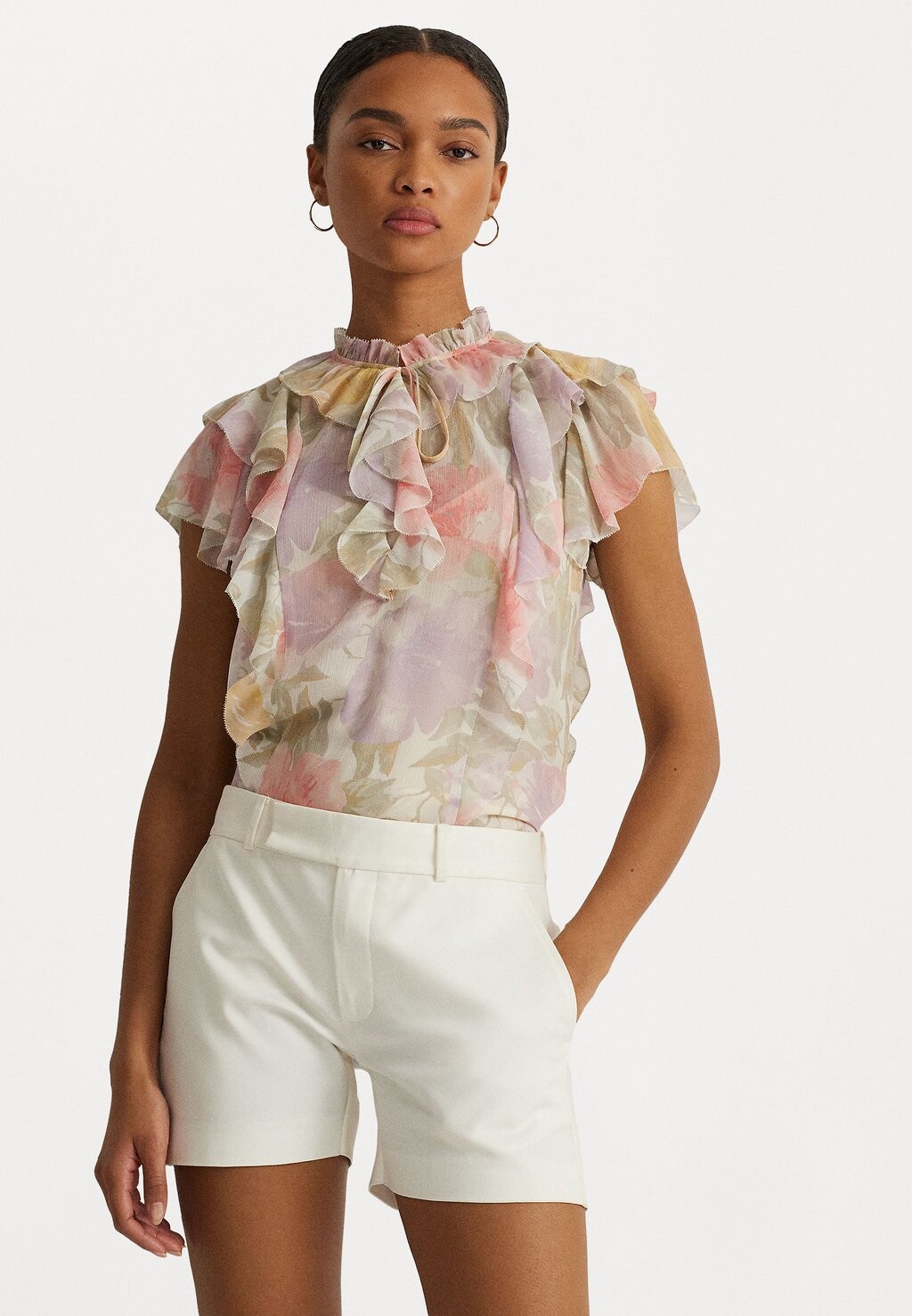

Блузка RULMAY SHORT SLEEVE BLOUSE Lauren Ralph Lauren, цвет cream multi