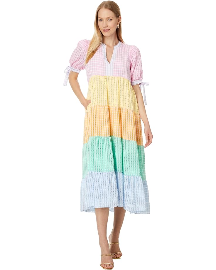 Платье English Factory Colorblock Bow Tie Sleeve Maxi, цвет Multi
