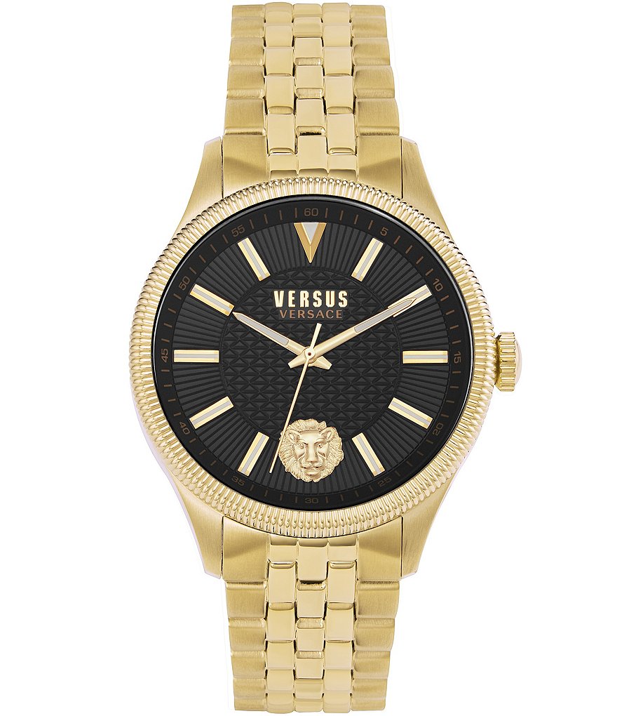 Мужские аналоговые часы Versus Versace Colonne с золотым браслетом из нержавеющей стали, золотой