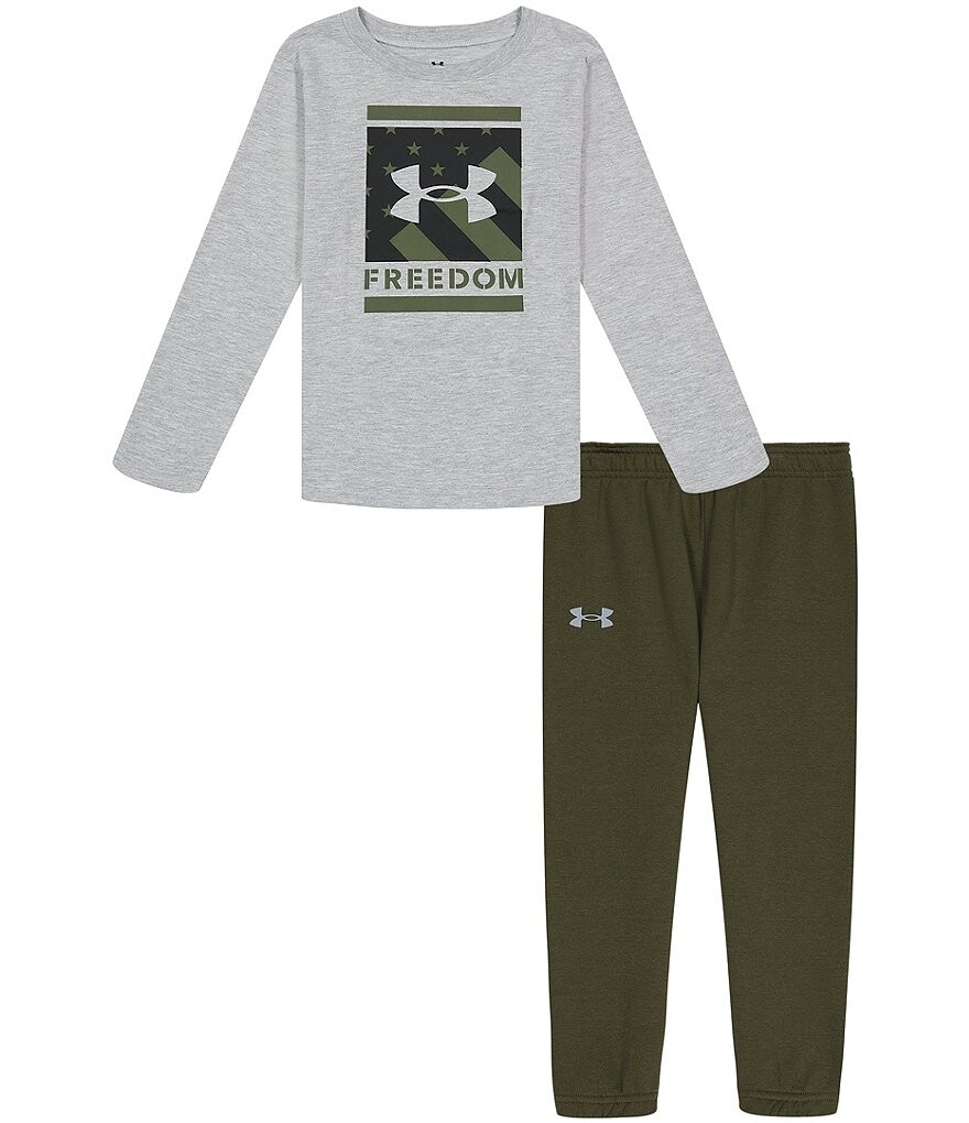 

Комплект из футболки с длинными рукавами и брюками-джоггеры Under Armour Little Boys 2T-7, мультиколор