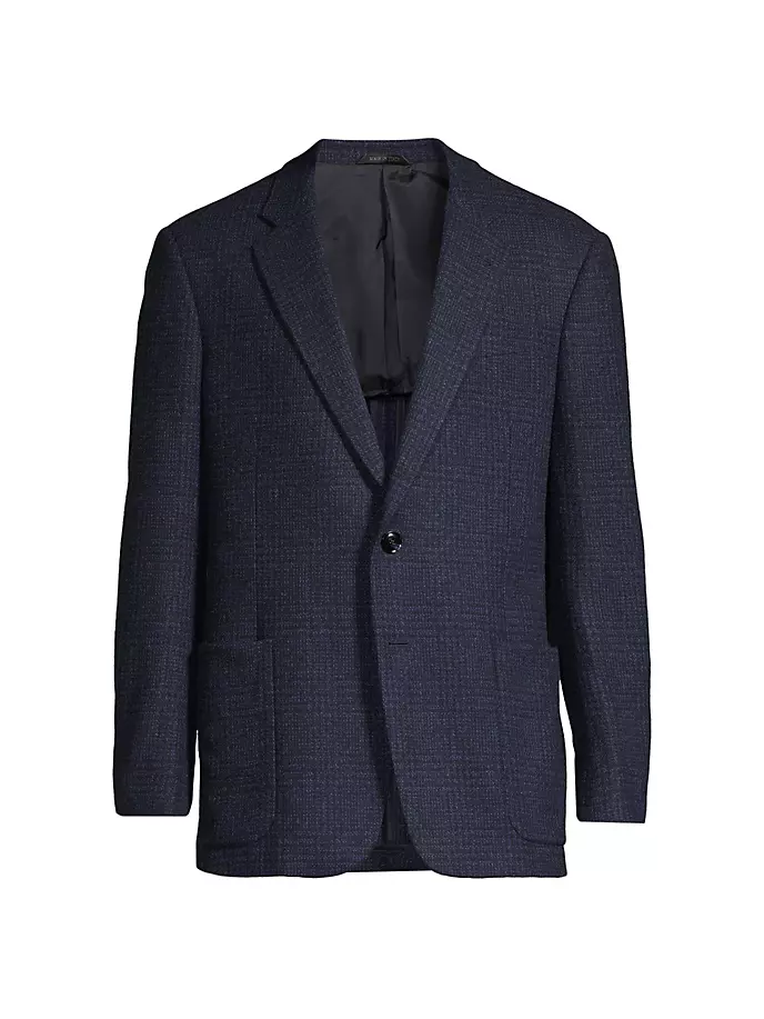 Текстурированное спортивное пальто из смесовой шерсти Giorgio Armani, темно-синий джинсы giorgio armani темно синий