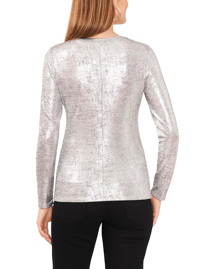 

Топ Vince Camuto Crew Neck Longsleeve Basic Top, цвет Alloy