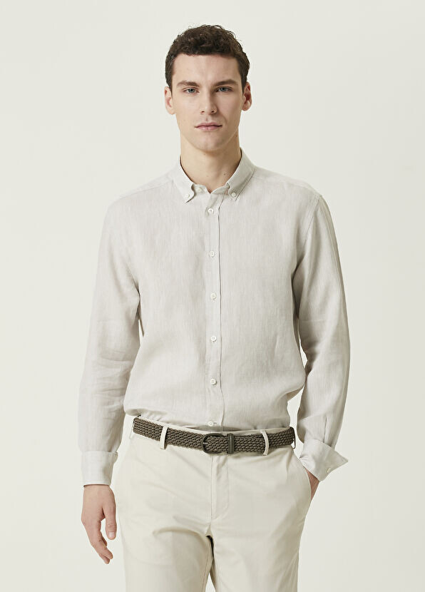 

Льняная рубашка Corneliani, бежевый
