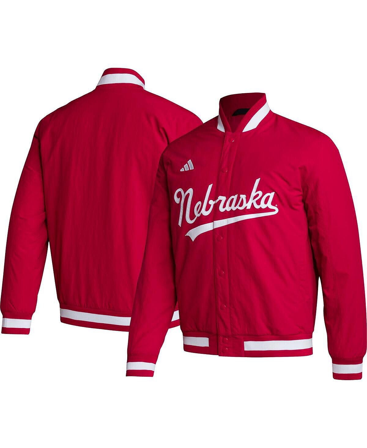 

Мужская бейсбольная куртка на кнопках Red Scarlet Huskers adidas