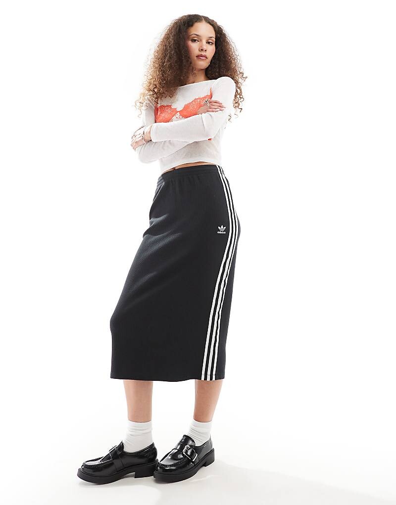 

adidas Originals – черная трикотажная юбка миди