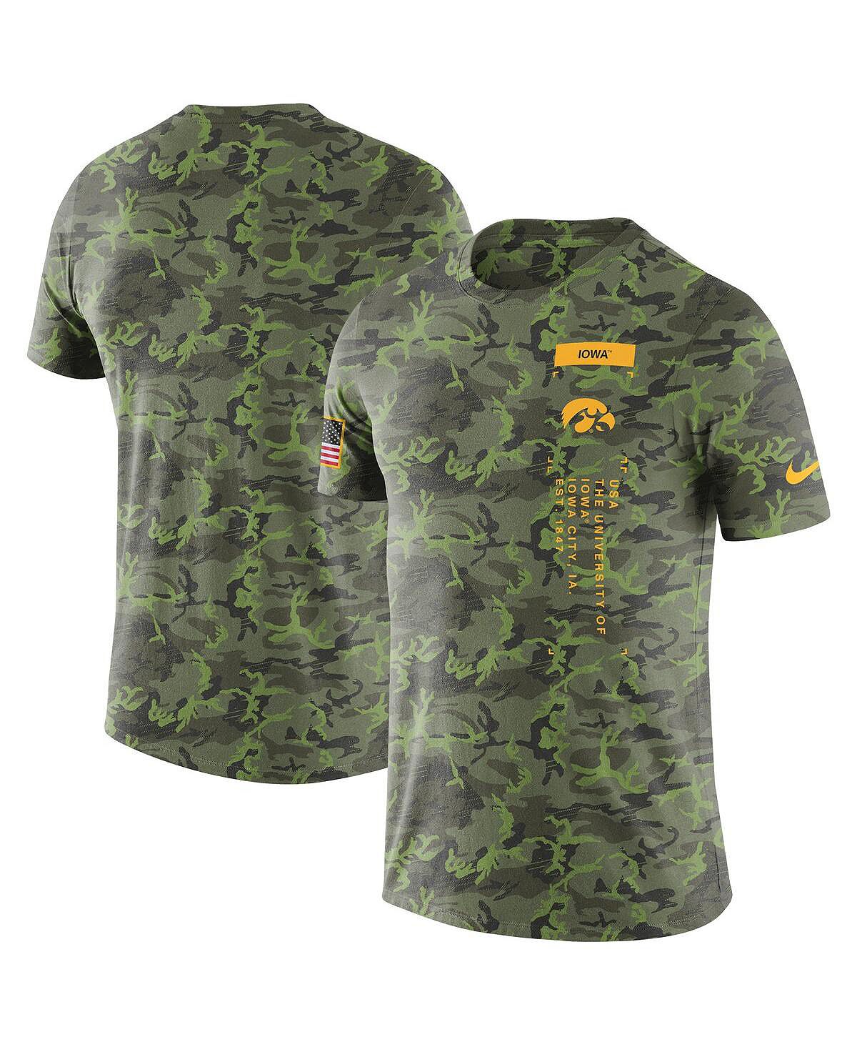 Мужская камуфляжная футболка в стиле милитари Iowa Hawkeyes Nike