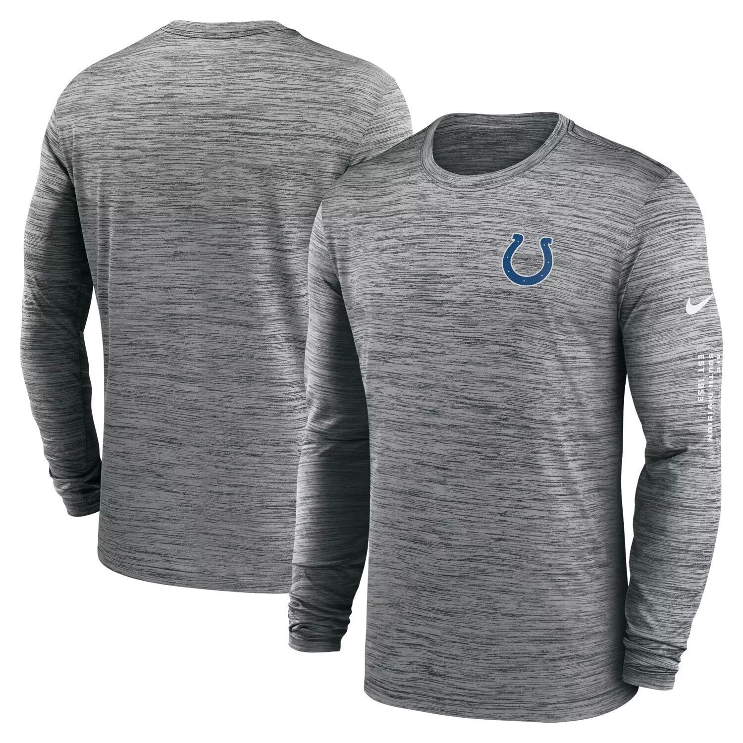 

Мужская антрацитовая футболка Indianapolis Colts Velocity с длинным рукавом Nike, Черный