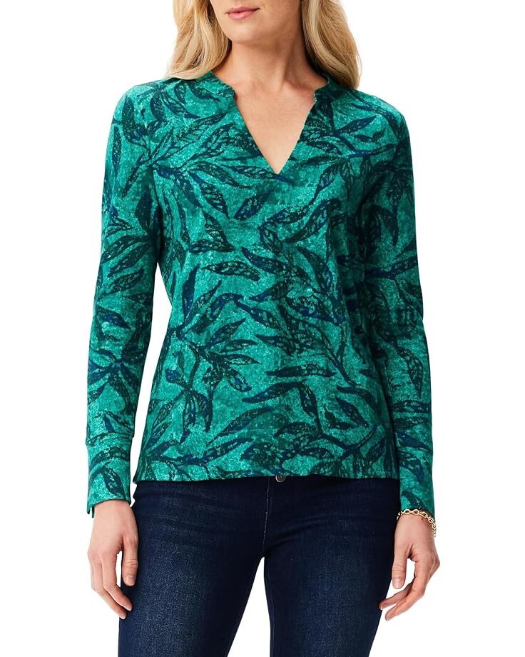 

Футболка NIC+ZOE NZT Split Neck Fern, зеленый