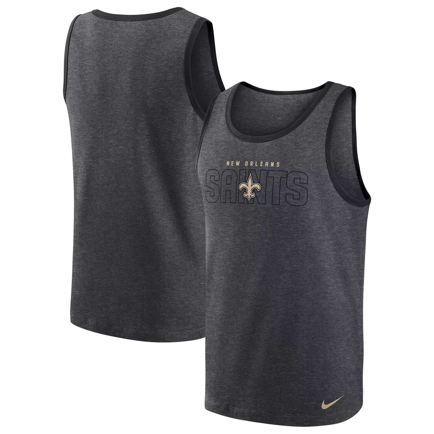 

Мужская темно-серая майка New Orleans Saints Tri-Blend Nike, Серый