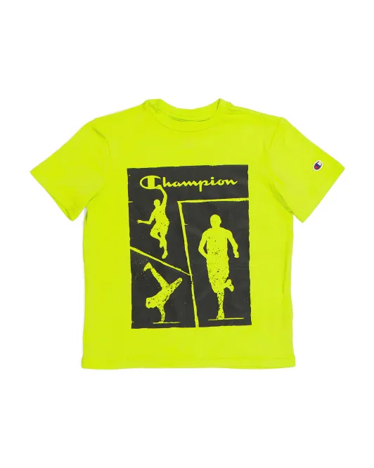 

Футболка Little Boy Clover Active с графическим рисунком Champion, зеленый