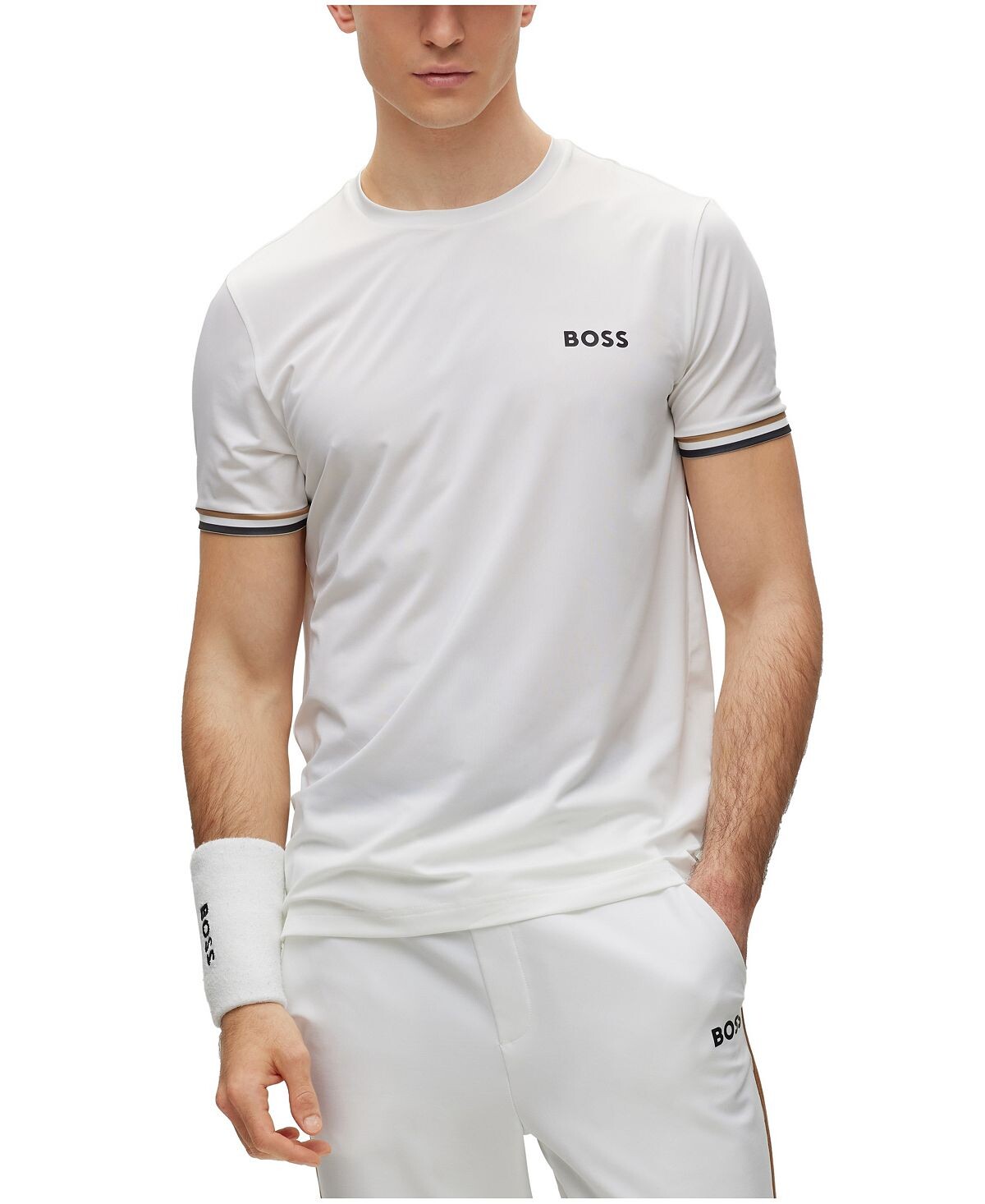 

Мужская футболка с круглым вырезом Matteo Berrettini Signature Stripe Hugo Boss