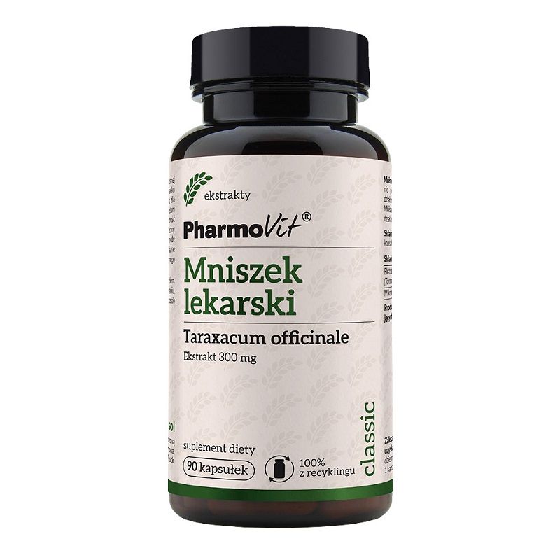 Препарат, поддерживающий пищеварение и функцию почек Pharmovit Classic Mniszek Lekarski 300 mg, 90 шт