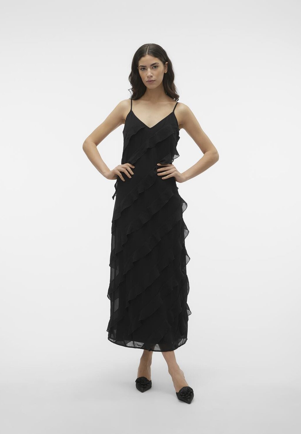 

Вечернее платье Vmholly Singlet Frill Ankle Dress Vero Moda, черный