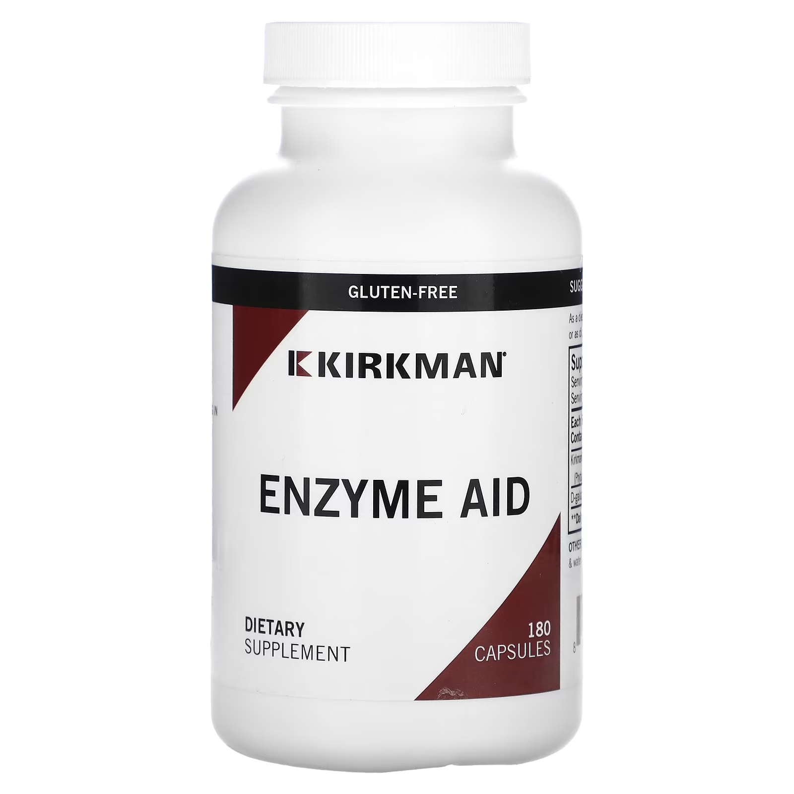 Пищевая добавка Kirkman Labs Enzyme Aid, 180 капсул kirkman labs advanced mineral support 180 капсул