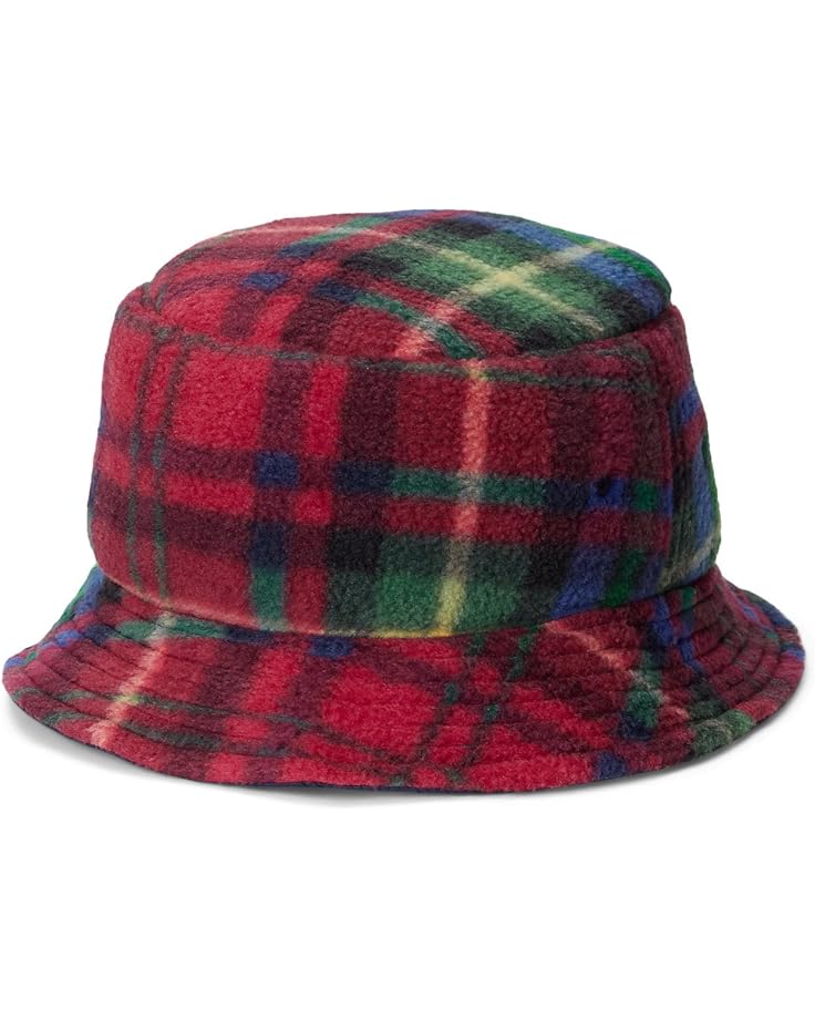 

Панама Polo Ralph Lauren Plaid Fleece Bucket Hat, цвет Royal Crimson Plaid