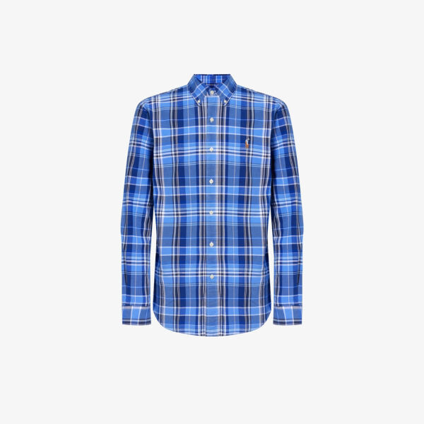 

Рубашка из хлопка индивидуального кроя в клетку Polo Ralph Lauren, синий