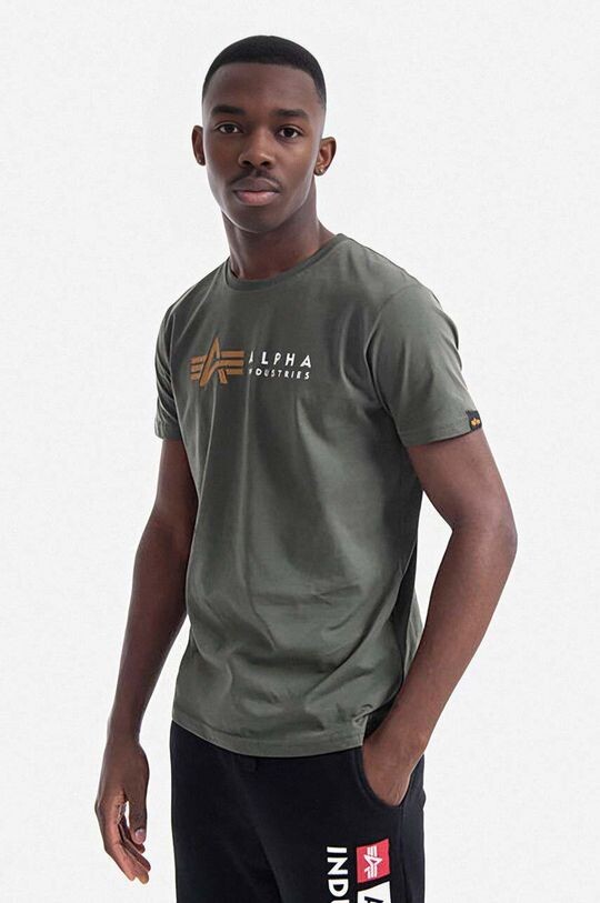 

Хлопковая футболка Alpha Industries, зеленый