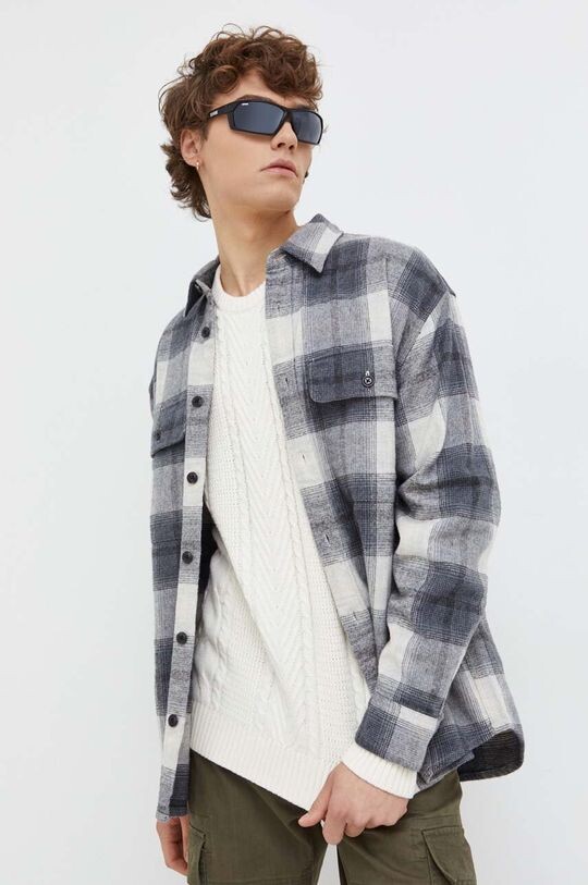 

Рубашка из хлопка Abercrombie & Fitch, серый