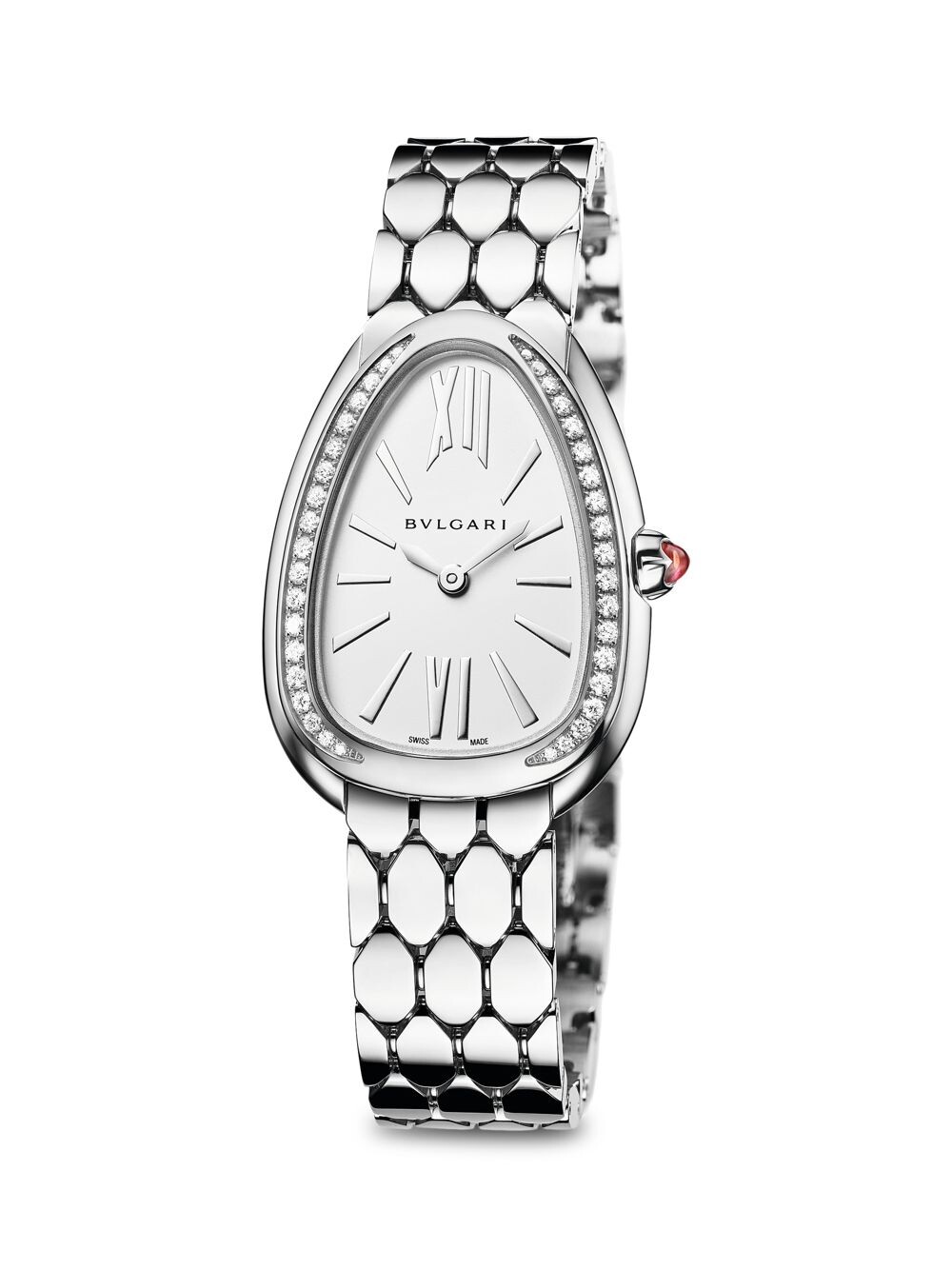 

Часы-браслет Serpenti Seduttori из нержавеющей стали с бриллиантами BVLGARI