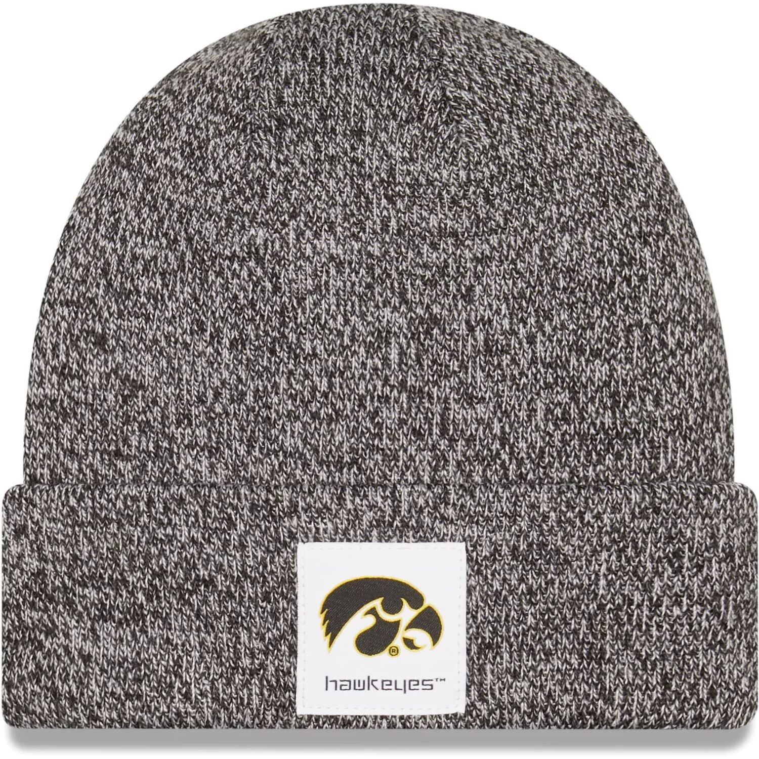 

Мужская вязаная шапка New Era Heathered Black Iowa Hawkeyes Hamilton с манжетами
