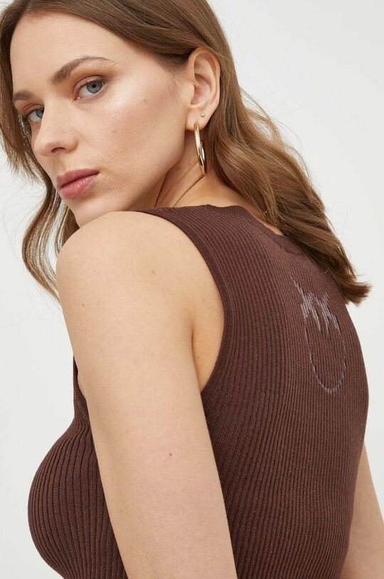 

Топ с добавлением шелка Pinko, коричневый