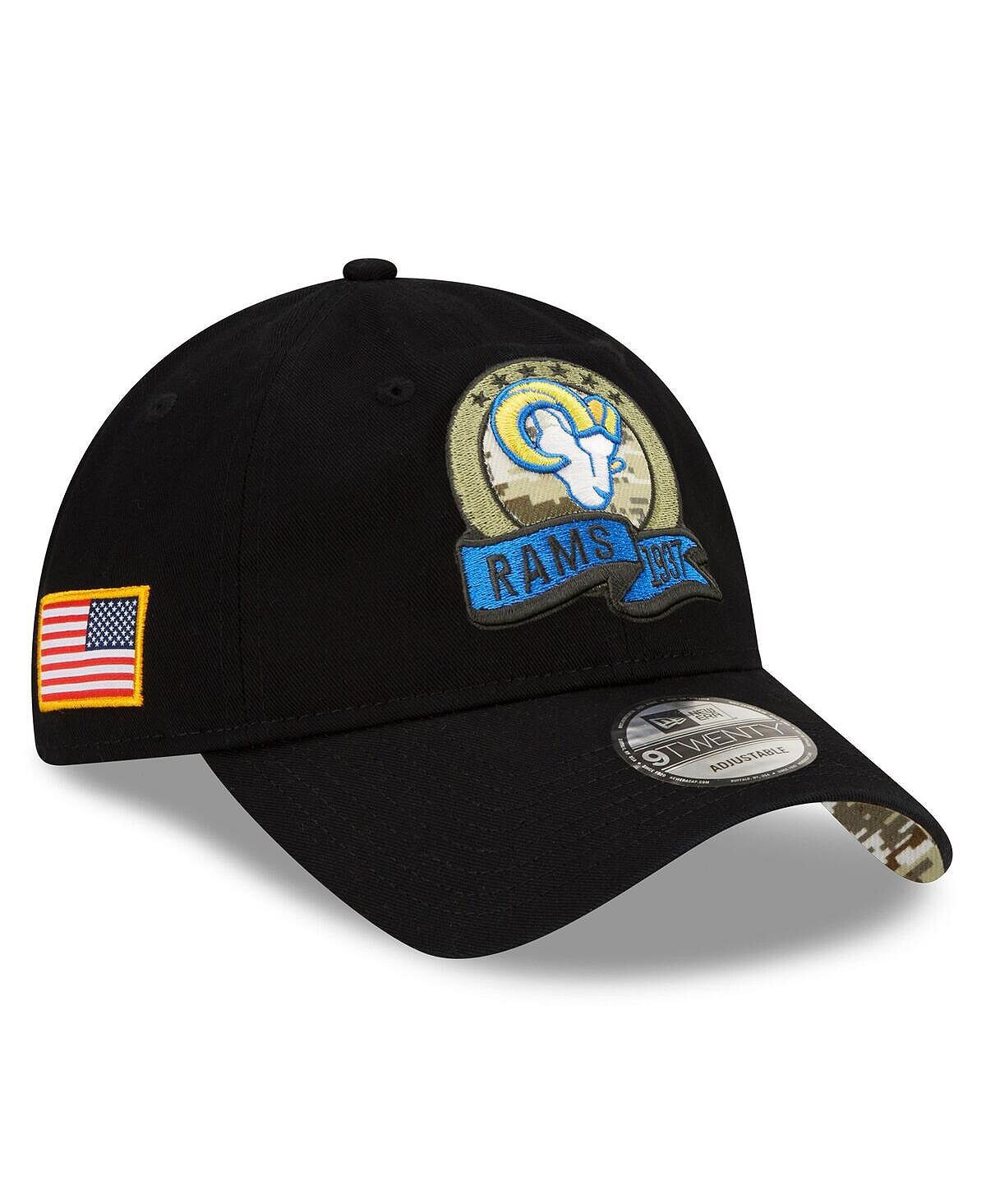 

Мужская черная регулируемая кепка Los Angeles Rams 2022 Salute To Service 9TWENTY New Era