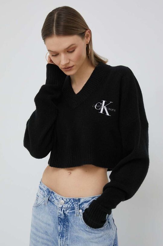 

Свитер из смесовой шерсти Calvin Klein Jeans, черный