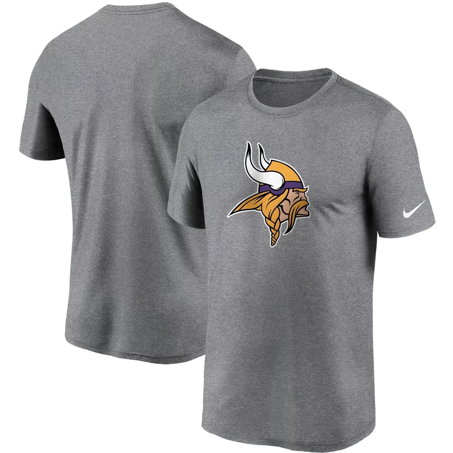 

Мужская футболка Nike Heathered Charcoal Minnesota Vikings Logo Essential Legend Performance