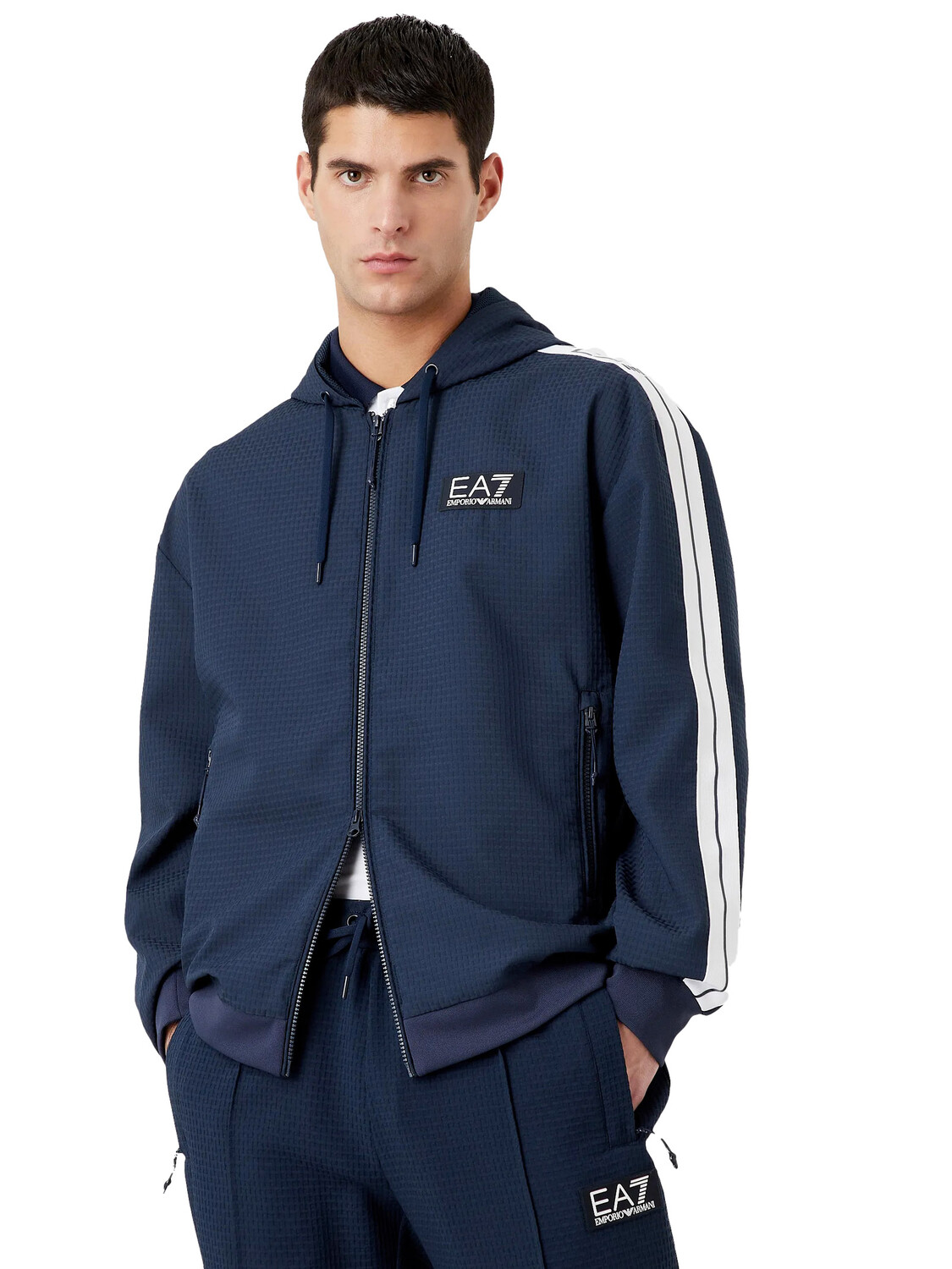 

Толстовка EMPORIO ARMANI Tennis Club, синий/белый